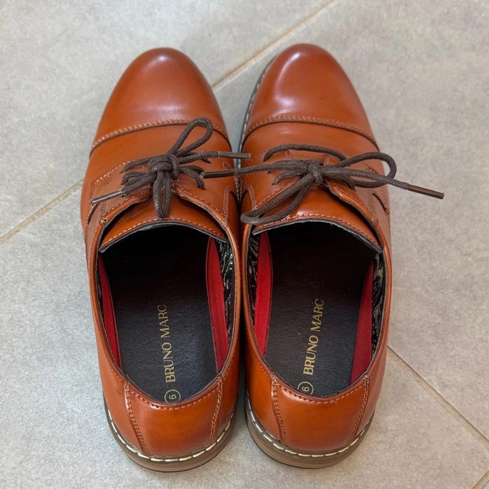 Kids Brown Dress Shoes Lace-Up Oxford